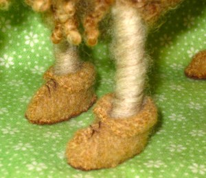Sheep boots closeup